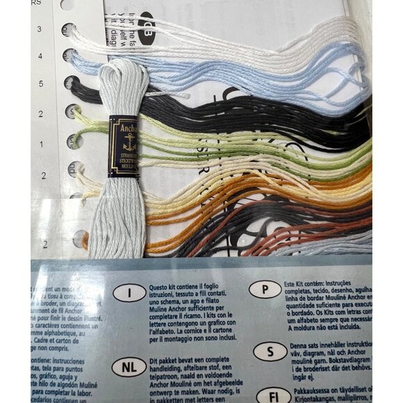 Anchor Counted Cross Stitch Kit "Just Got Hooked" 11" x 5.5" Aida Fabric Flaming - Picture 6 of 6